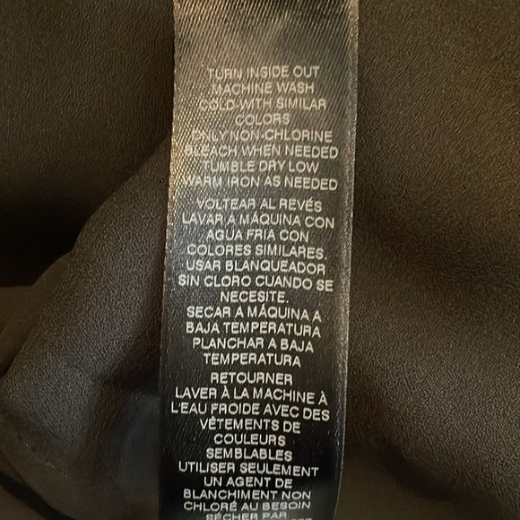 WHBM Empire Waist Tunic Blouse Self Tie Black 6 - Picture 9 of 9